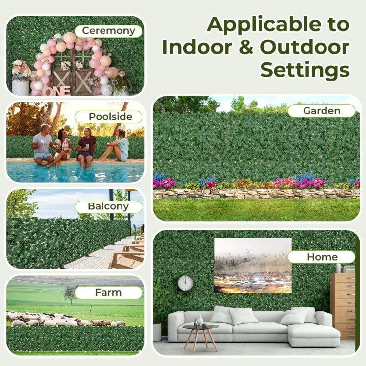120 x 40 Inch Artificial Ivy Fence for Privacy and Decoration