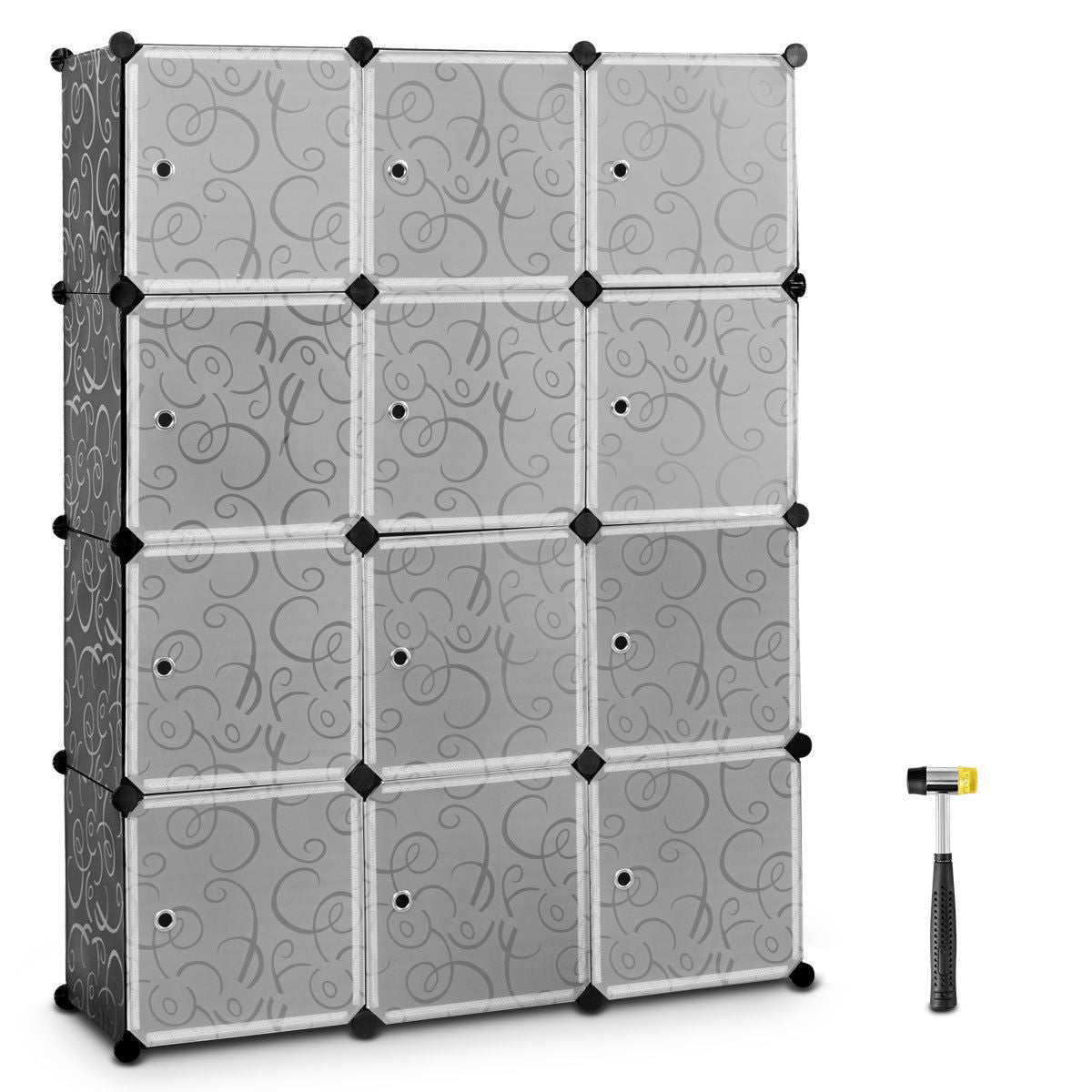 12 Cube DIY Modular Closet Organizer with Doors