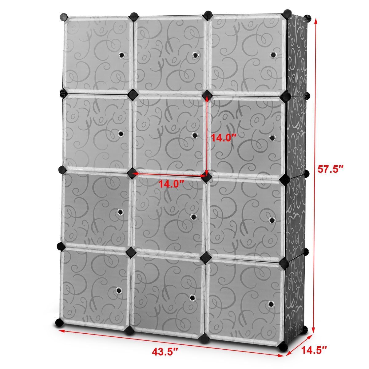 12 Cube DIY Modular Closet Organizer with Doors