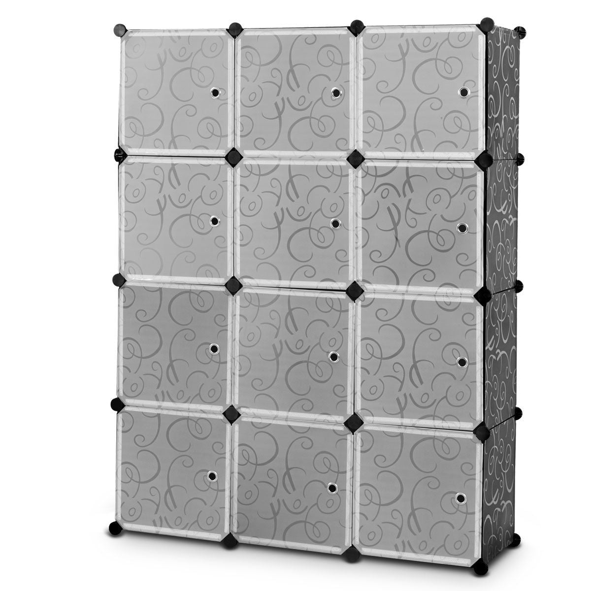 12 Cube DIY Modular Closet Organizer with Doors