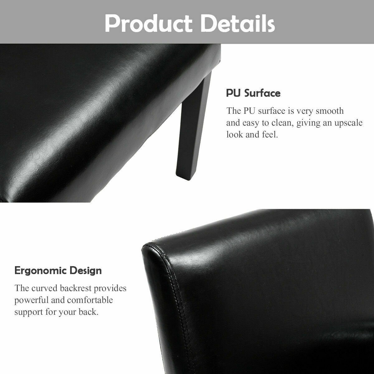 Executive Armchair with PU Leather Upholstery and Solid Wood Frame