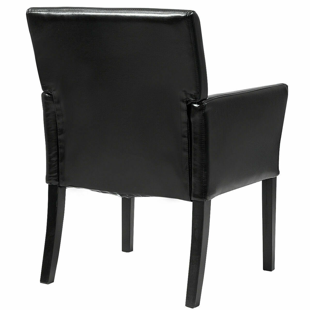 Executive Armchair with PU Leather Upholstery and Solid Wood Frame