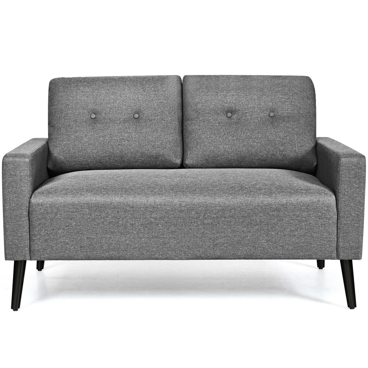 55 Inch Modern Loveseat Sofa with Linen Upholstery and Wooden Legs