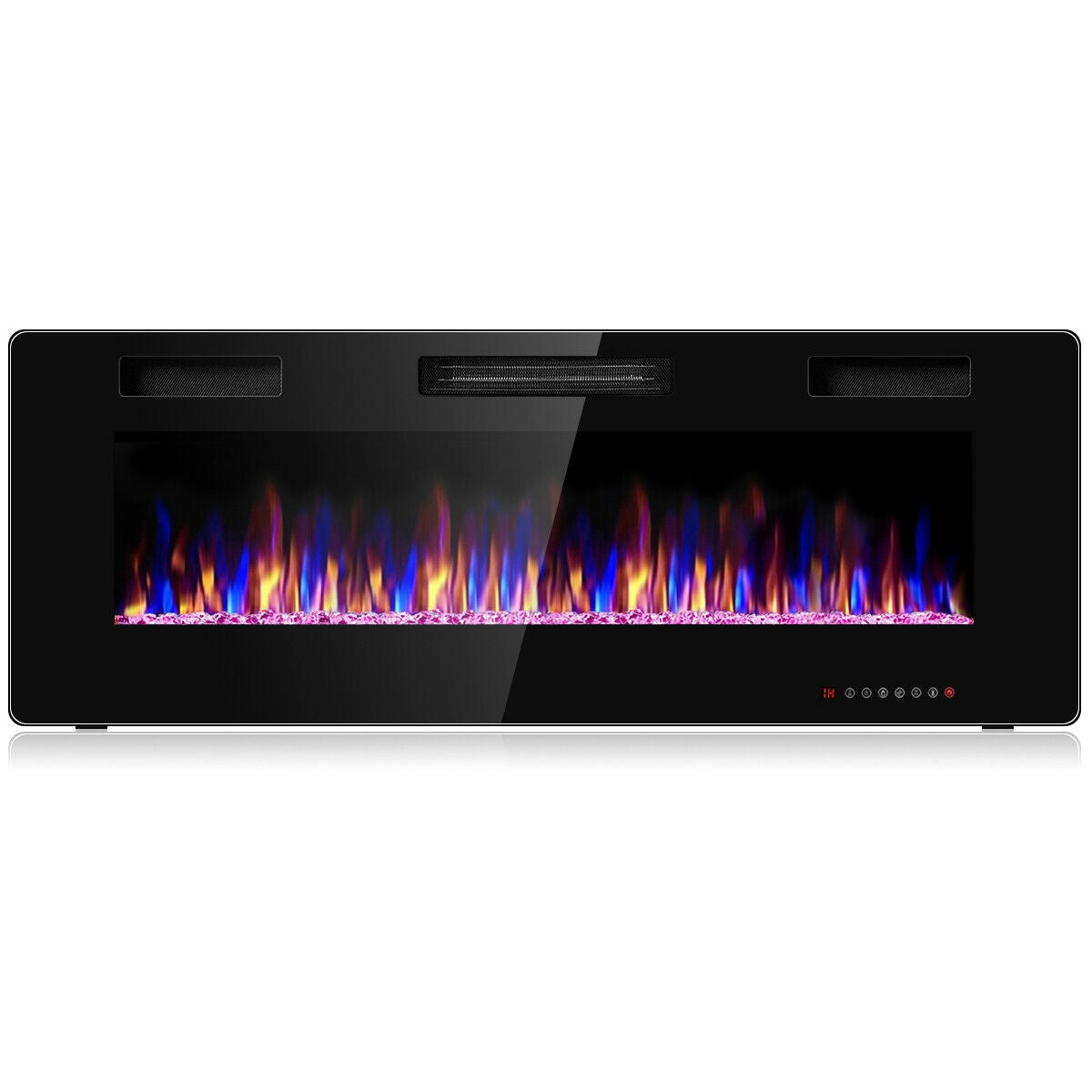50 Inch Ultra Slim Recessed Electric Fireplace with Adjustable Timer