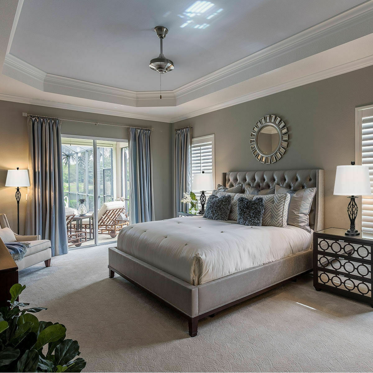 Elegant 3 Piece Lamp Set with 2 Table Lamps and 1 Floor Lamp Featuring Fabric Shades
