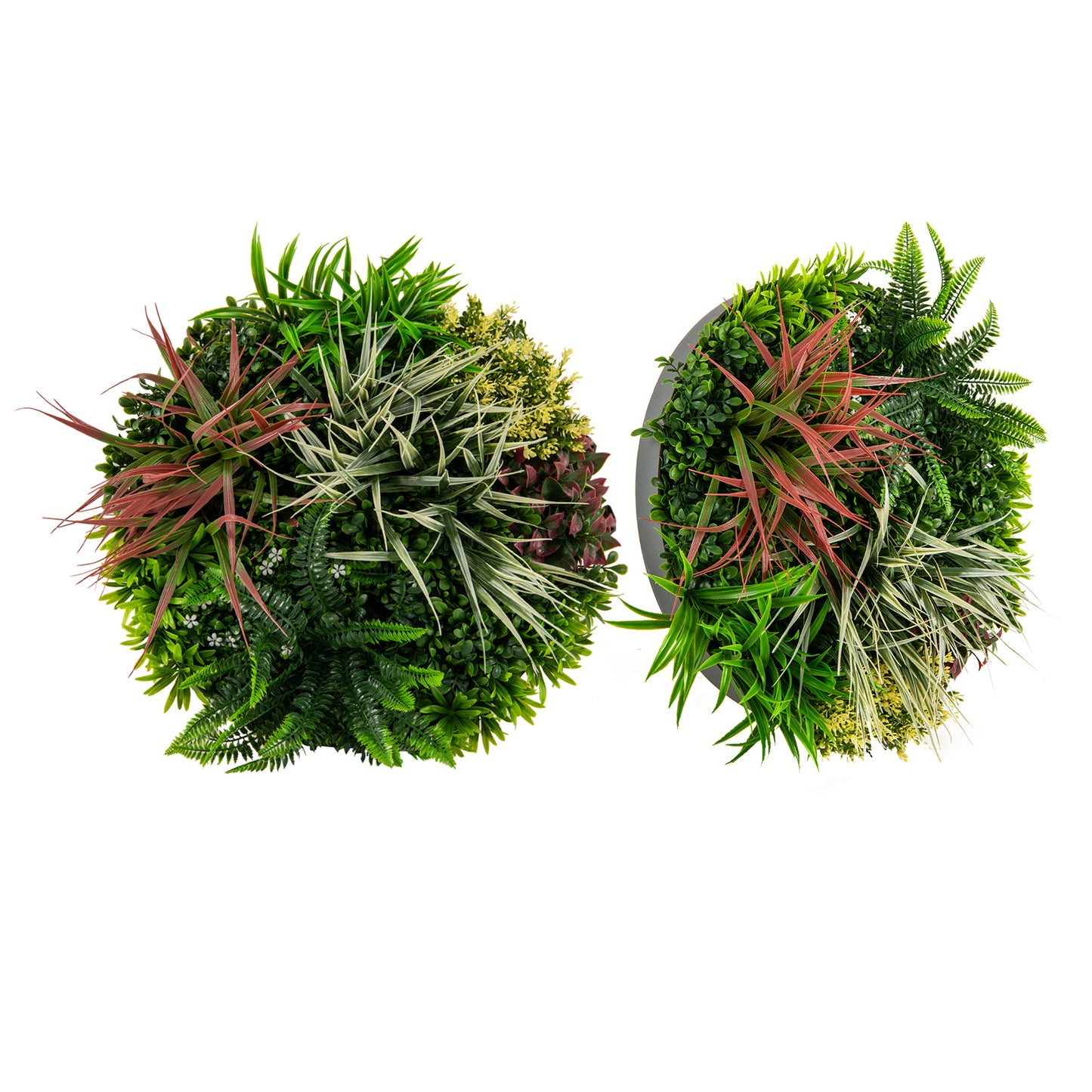 Set of 2 Square Framed Lifelike Artificial Greenery Panels for Indoor & Outdoor Decor