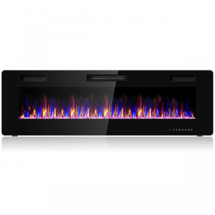 60 Inch Ultra Slim Electric Fireplace with Dual Heat Settings