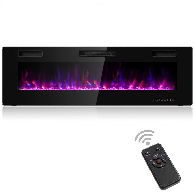 60 Inch Ultra Slim Electric Fireplace with Dual Heat Settings