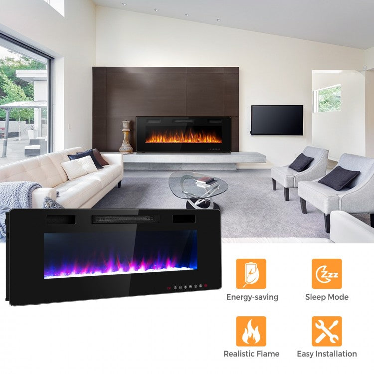 60 Inch Ultra Slim Electric Fireplace with Dual Heat Settings