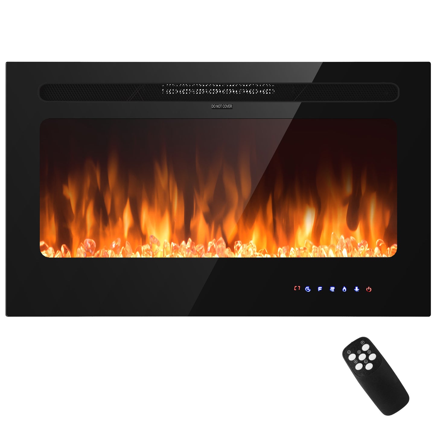 36 Inch Wall Mounted Electric Fireplace Insert with Timer