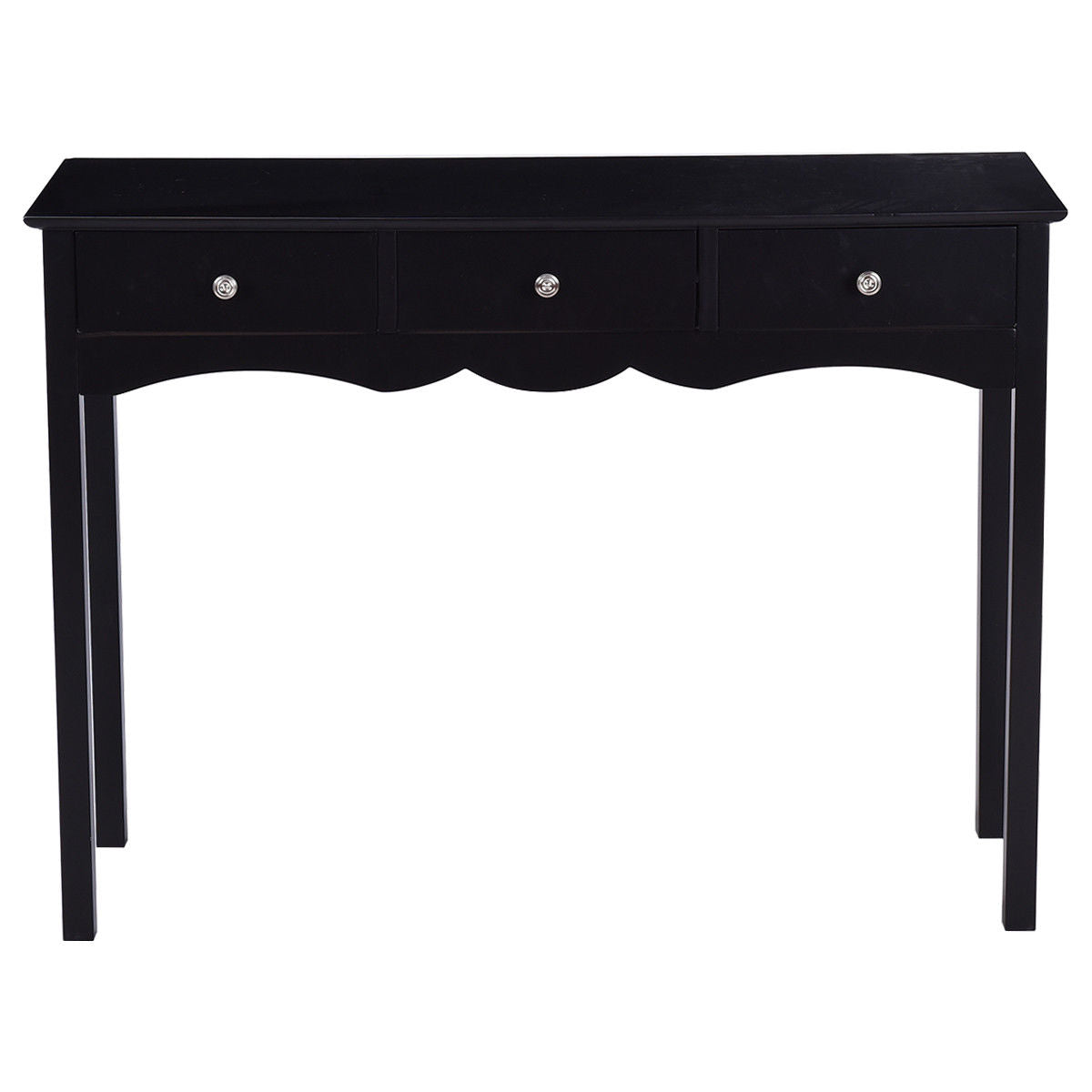 Elegant 3-Drawer Console Table for Entryway, Hallway, or Living Room – Black Finish