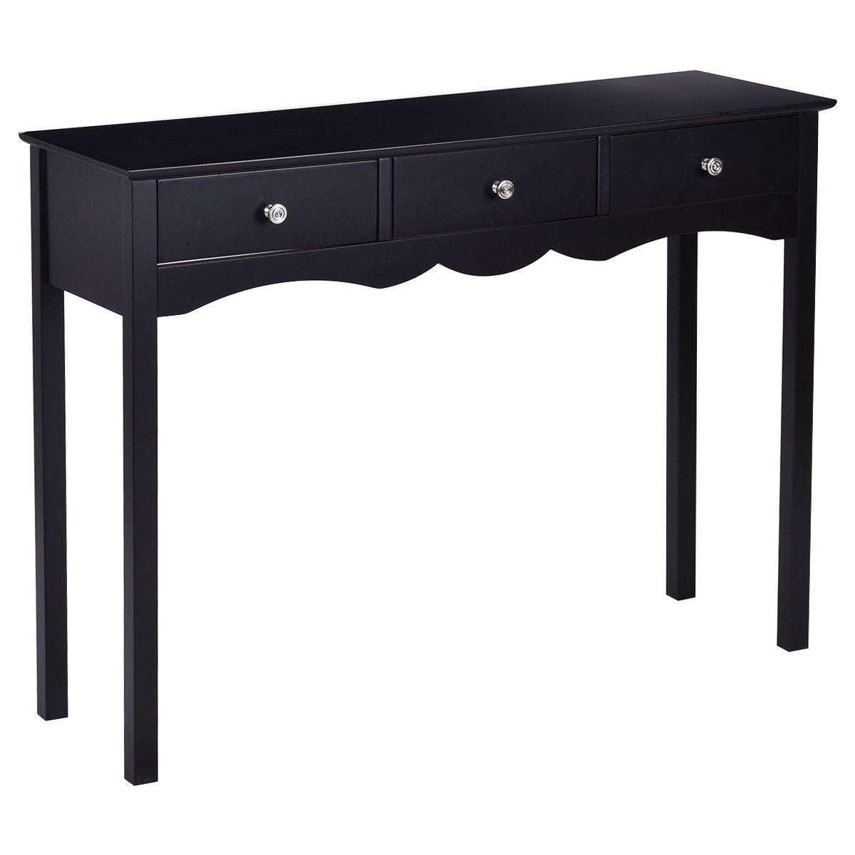 Elegant 3-Drawer Console Table for Entryway, Hallway, or Living Room – Black Finish