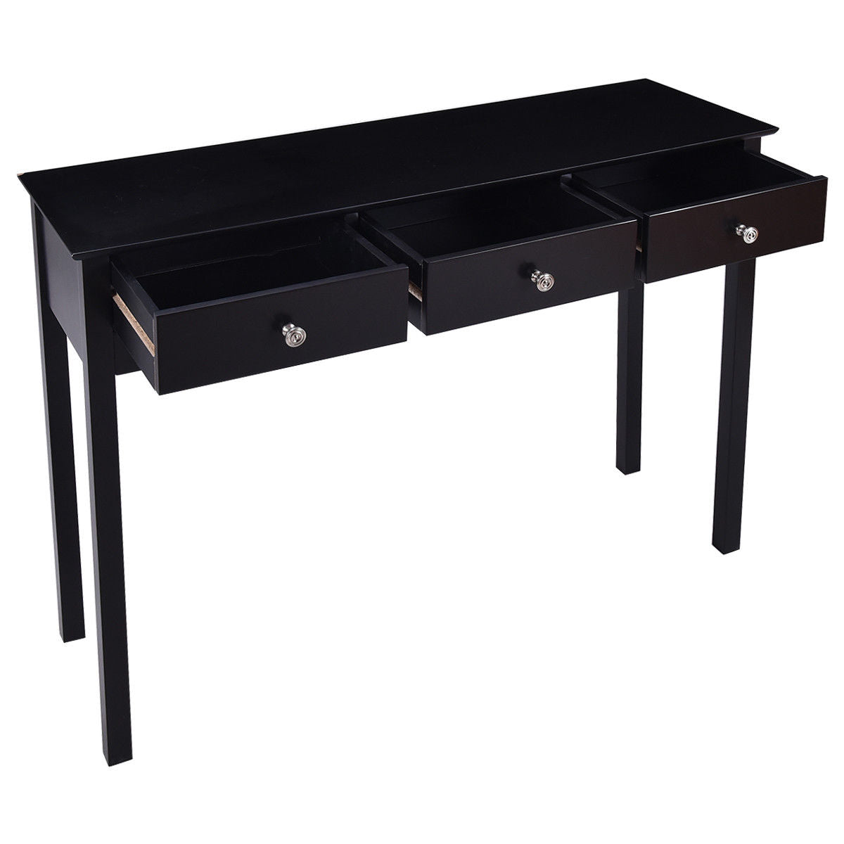 Elegant 3-Drawer Console Table for Entryway, Hallway, or Living Room – Black Finish
