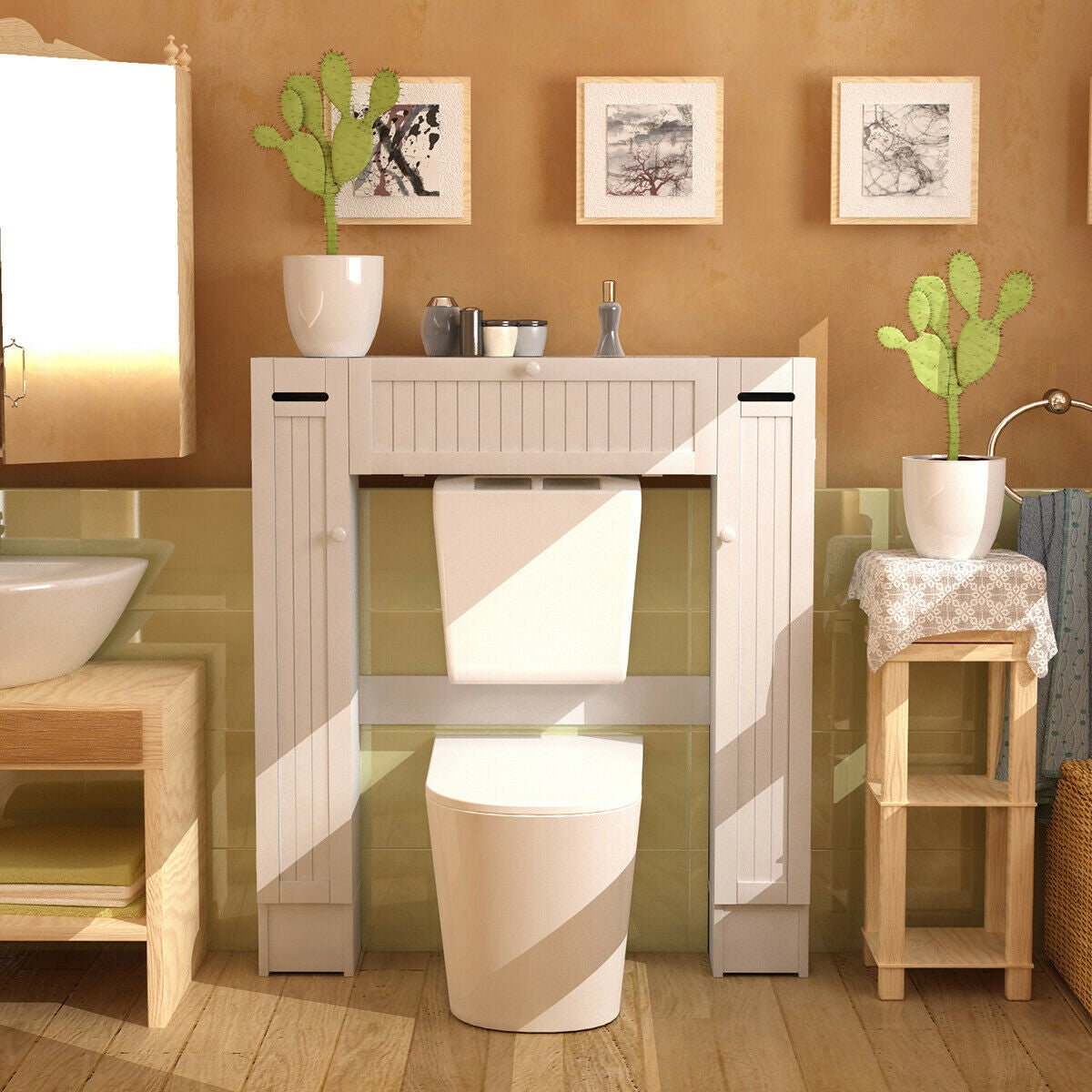 Over-the-Toilet Wooden Storage Cabinet