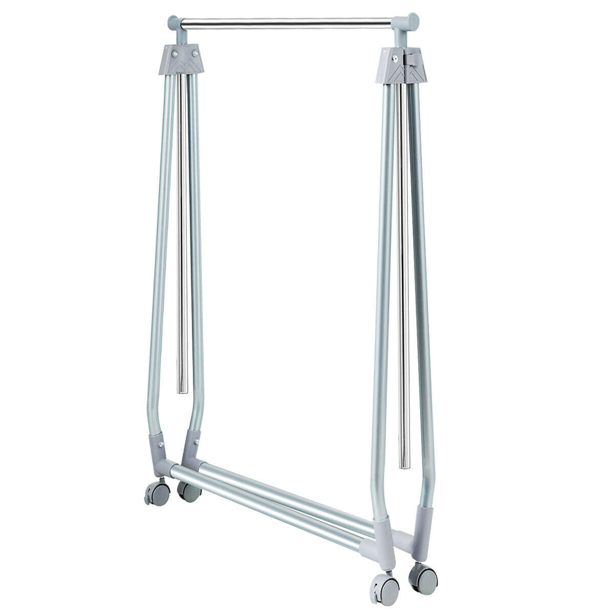 Adjustable Extendable Foldable Heavy-Duty Garment Rack with Hanging Rod and Wheels for Easy Mobility