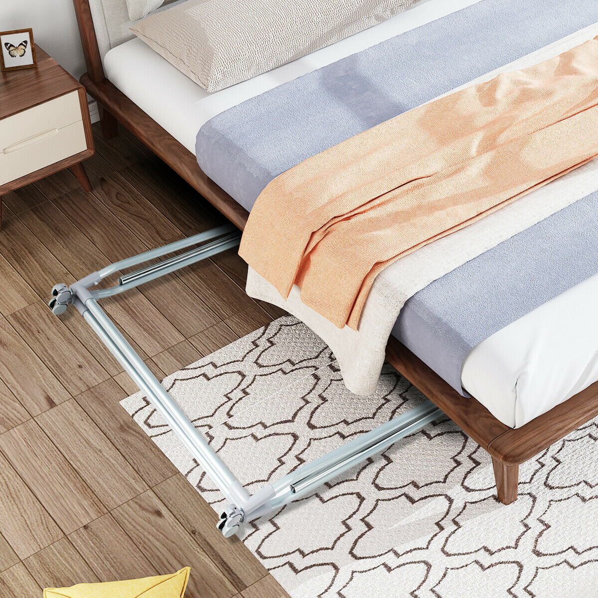 Adjustable Extendable Foldable Heavy-Duty Garment Rack with Hanging Rod and Wheels for Easy Mobility
