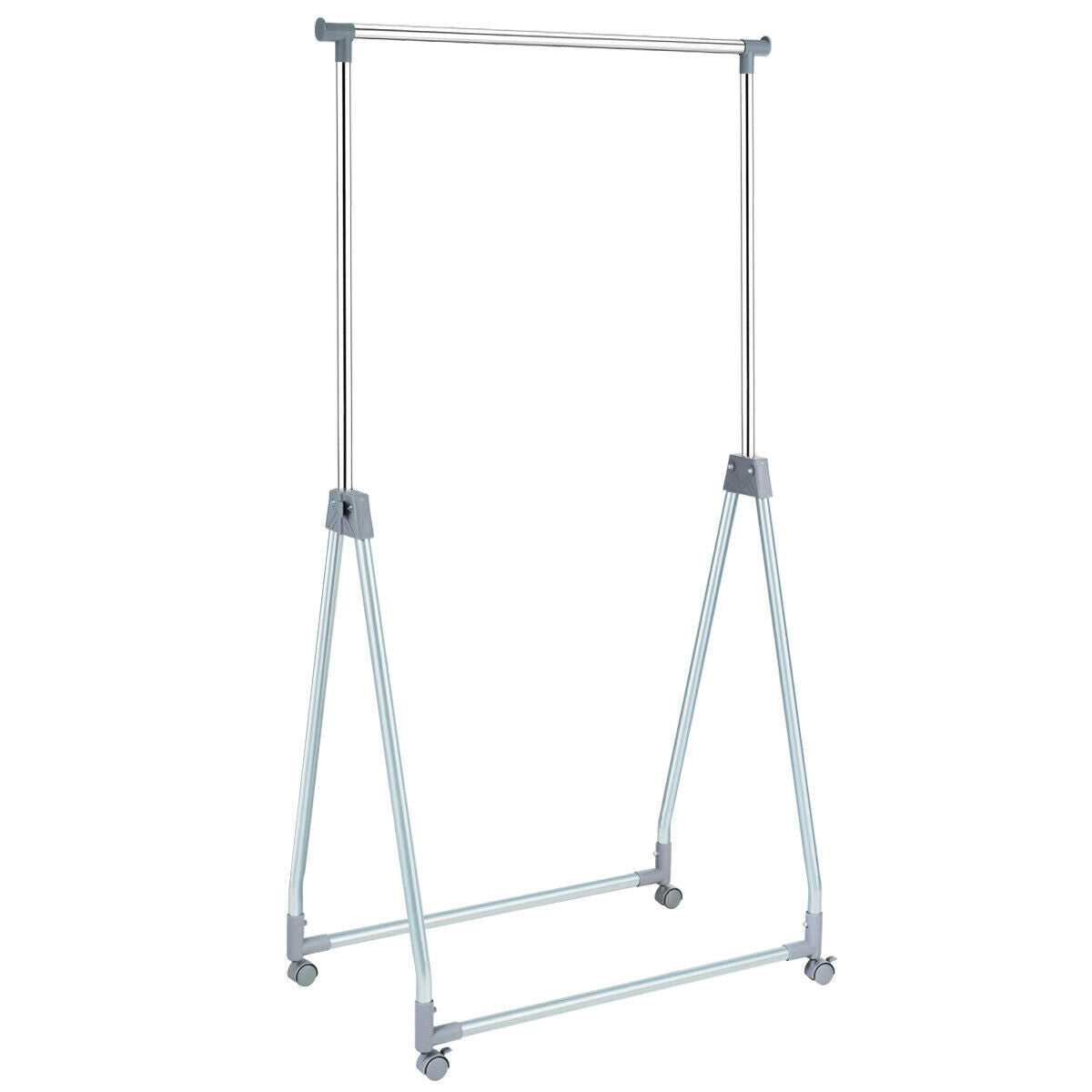 Adjustable Extendable Foldable Heavy-Duty Garment Rack with Hanging Rod and Wheels for Easy Mobility