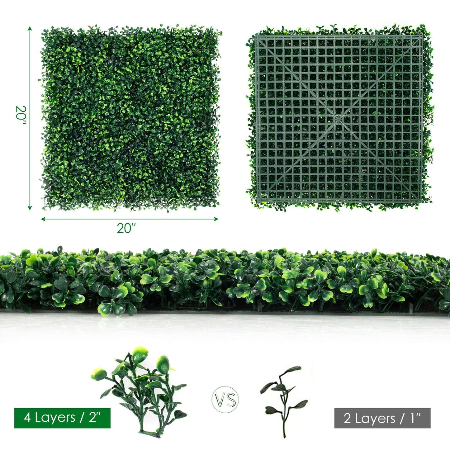 Premium 12 Piece Artificial Boxwood Panels for Privacy, Fencing & Event Decor