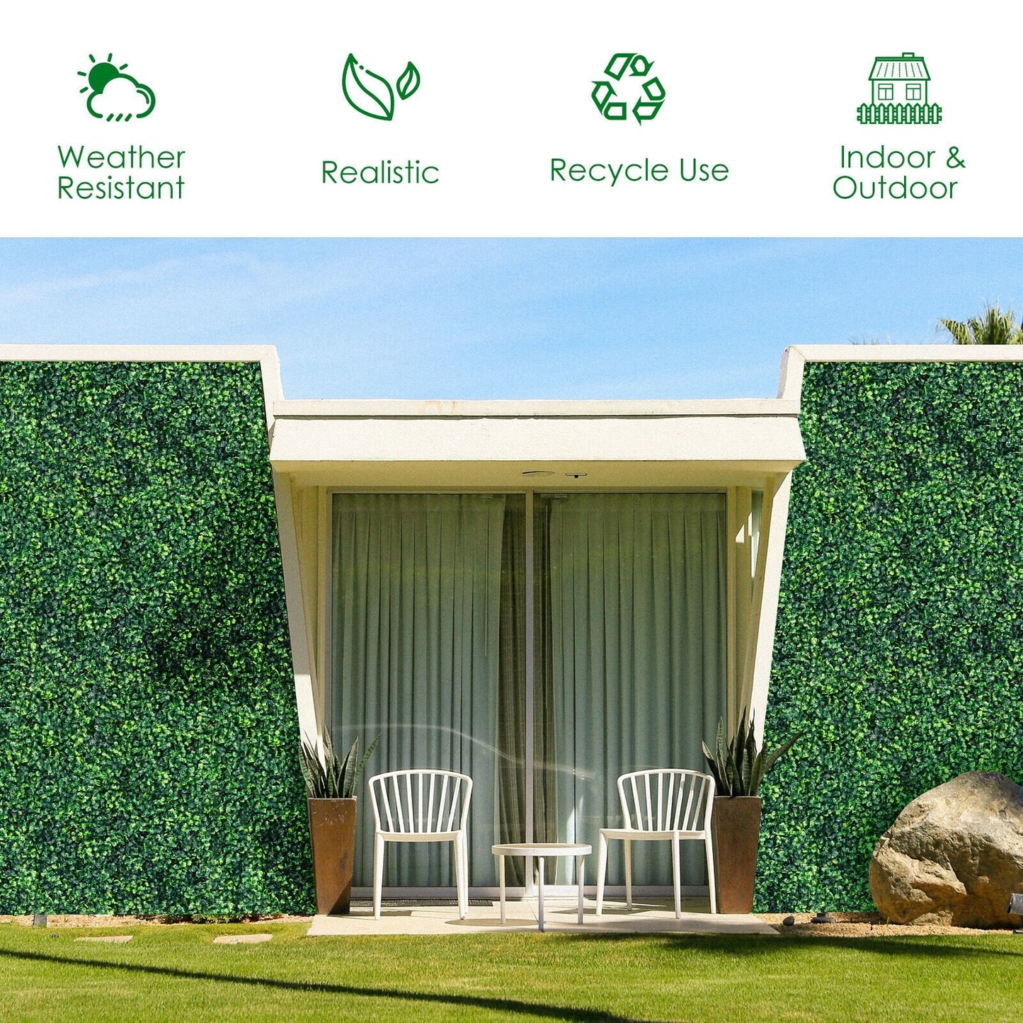 Premium 12 Piece Artificial Boxwood Panels for Privacy, Fencing & Event Decor