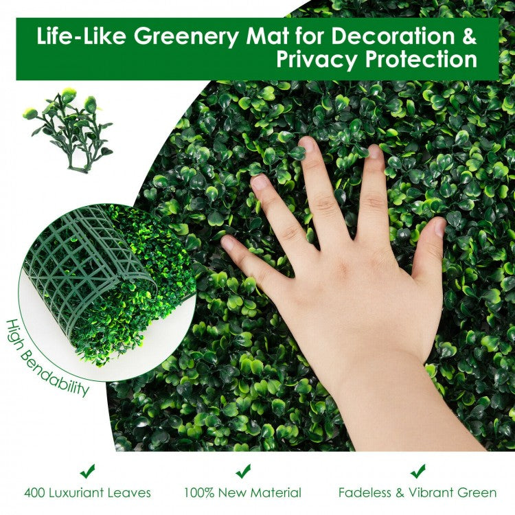 Premium 12 Piece Artificial Boxwood Panels for Privacy, Fencing & Event Decor