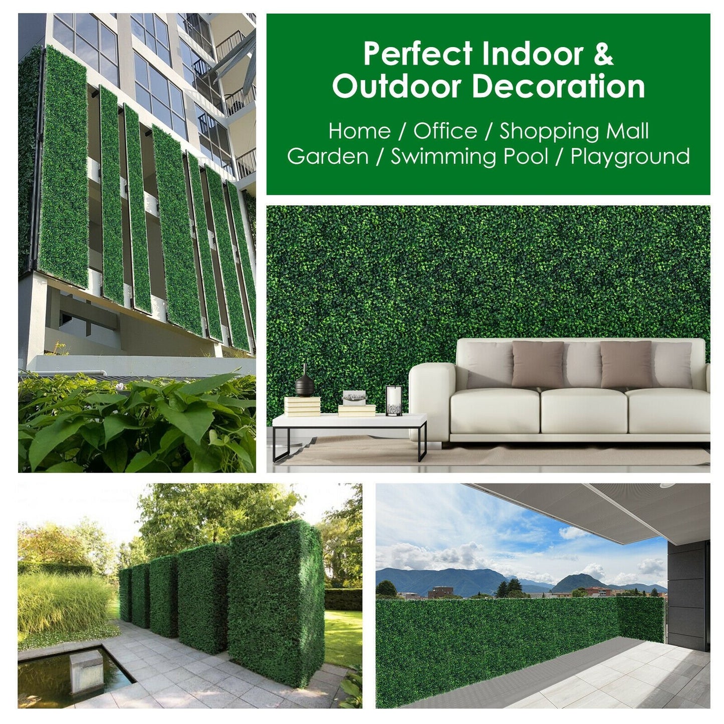 Premium 12 Piece Artificial Boxwood Panels for Privacy, Fencing & Event Decor
