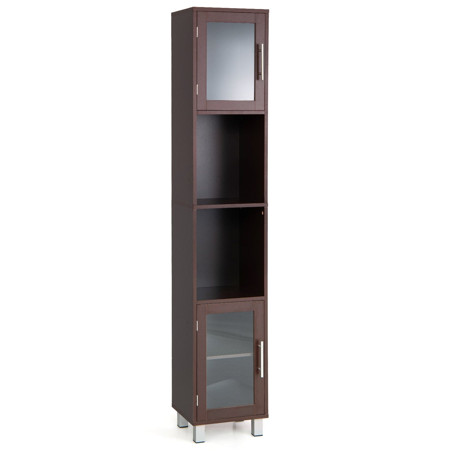 71" Tall Bathroom Storage Cabinet with Display Shelves & Organizer for Bedroom
