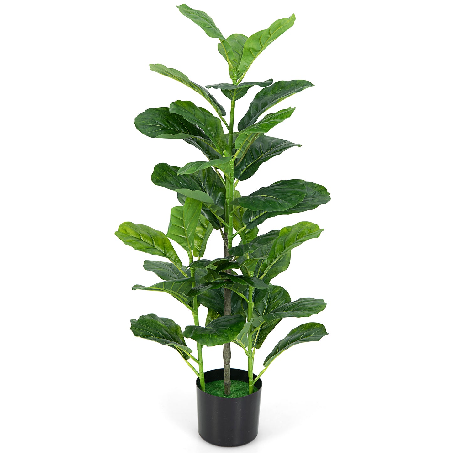 2 Pack Lifelike Artificial Fiddle Leaf Fig Trees for Home & Garden Décor