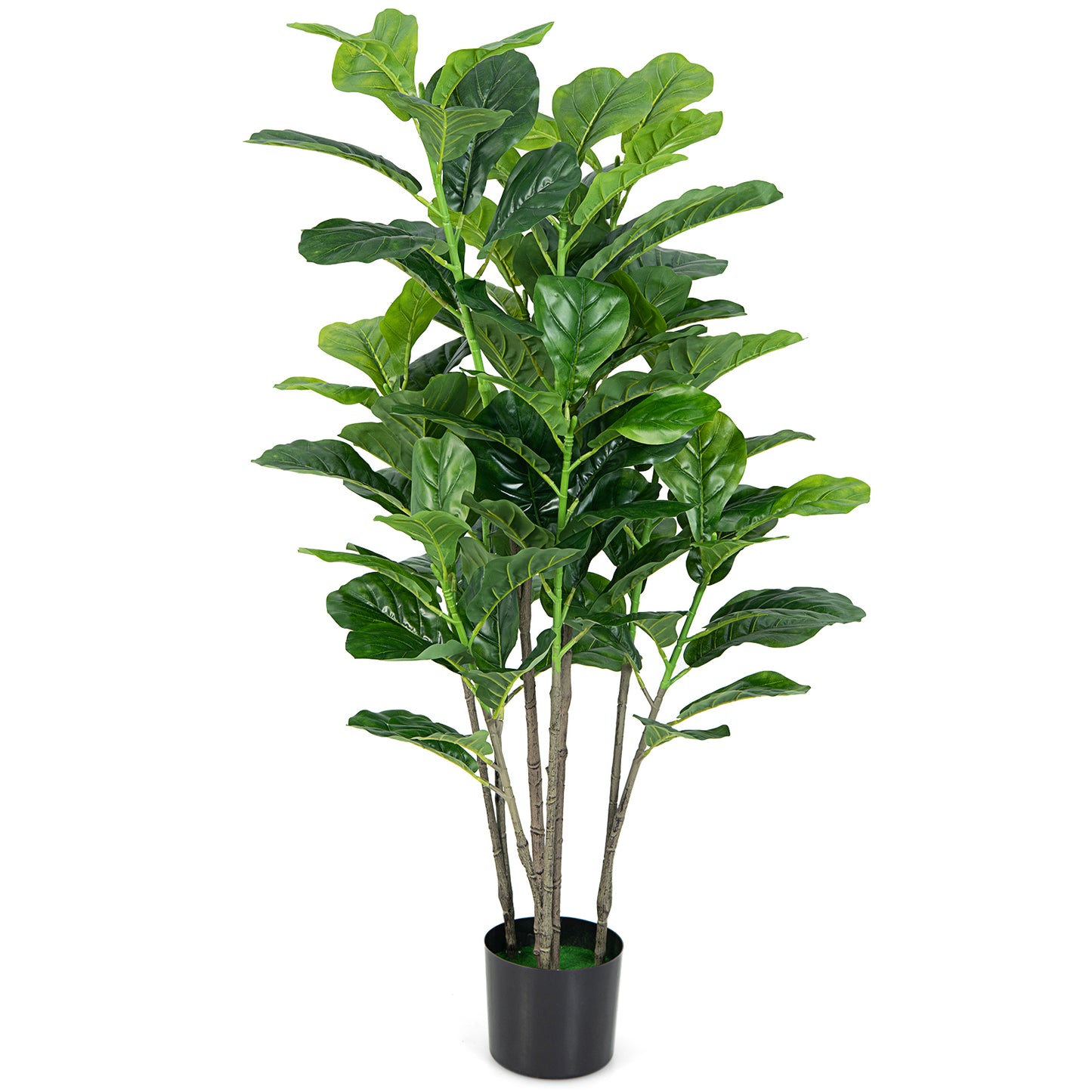 Set of 2 - 51 Inch Artificial Fiddle Leaf Fig Trees for Indoor & Outdoor Decor