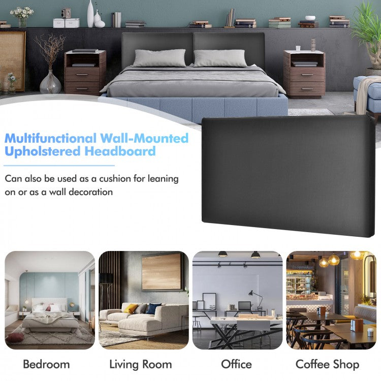 Elegant PU Leather Wall-Mounted Upholstered Headboard for Bedroom