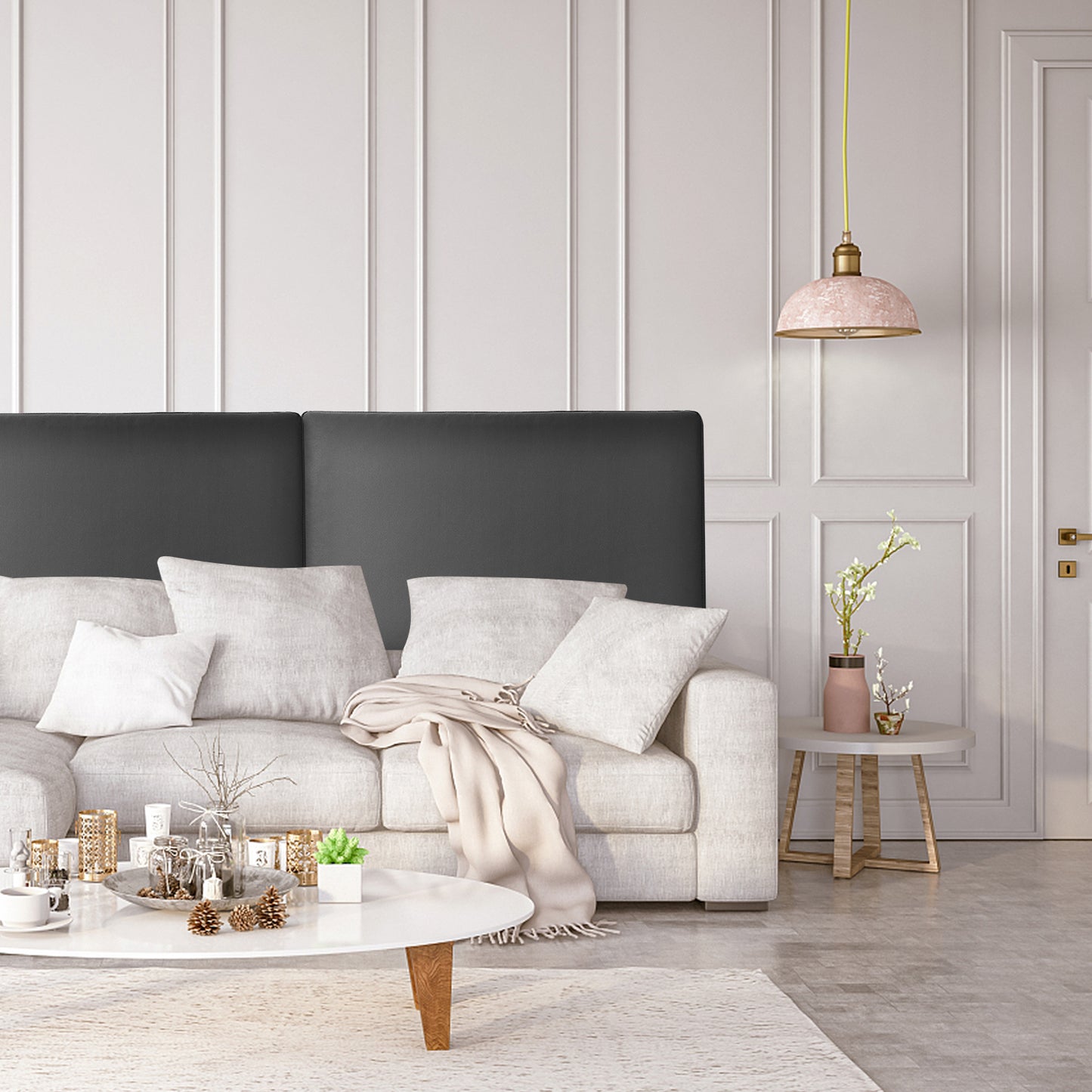 Elegant PU Leather Wall-Mounted Upholstered Headboard for Bedroom