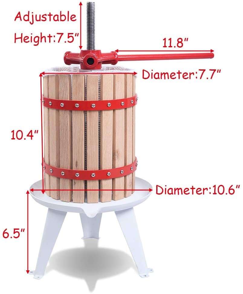 1.6 Gallon Fruit and Wine Press – Perfect for Cider and Juice Making