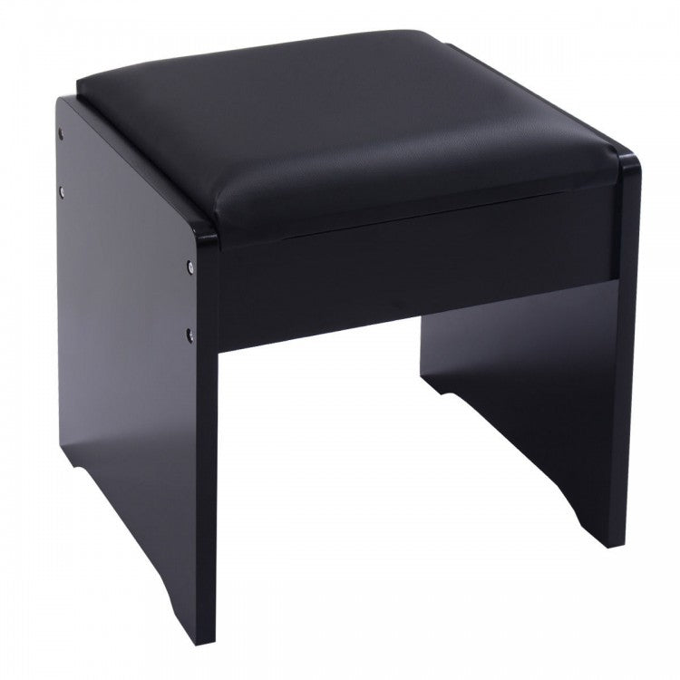 Elegant Vanity Set with Flip Mirror, Built-In Storage, and Comfort Seat – Black