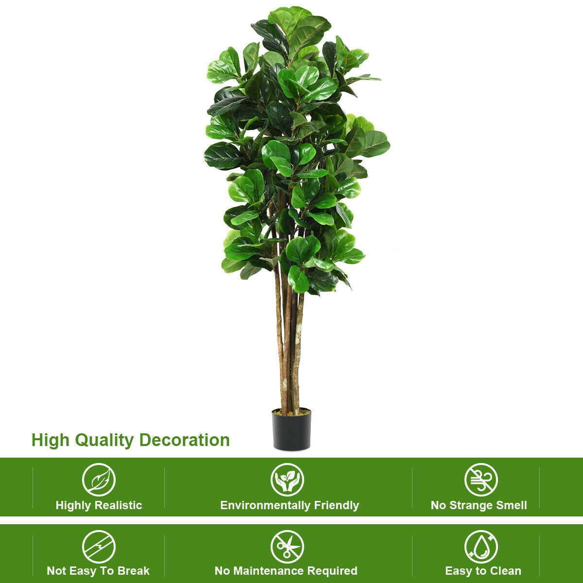6 Foot Artificial Indoor/Outdoor Decorative Tree with Lush Greenery