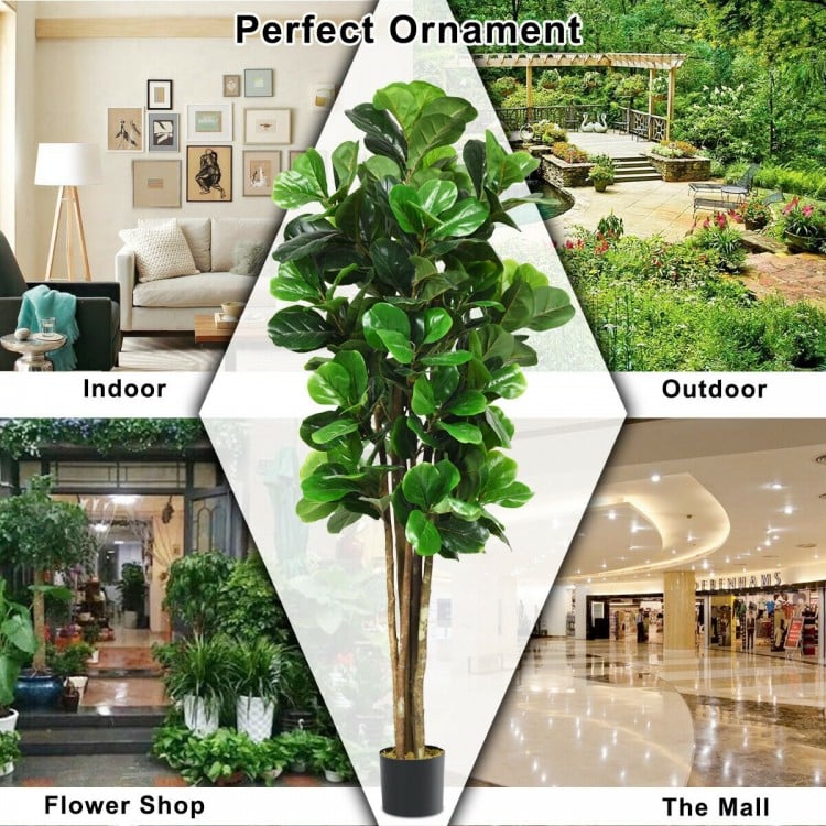 6 Foot Artificial Indoor/Outdoor Decorative Tree with Lush Greenery