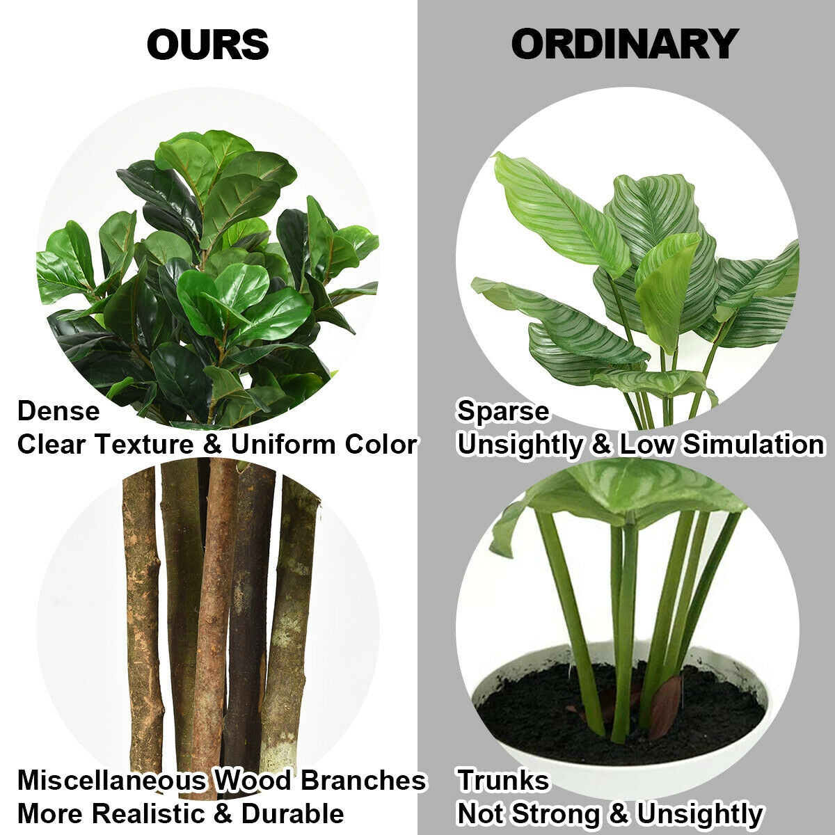 6 Foot Artificial Indoor/Outdoor Decorative Tree with Lush Greenery