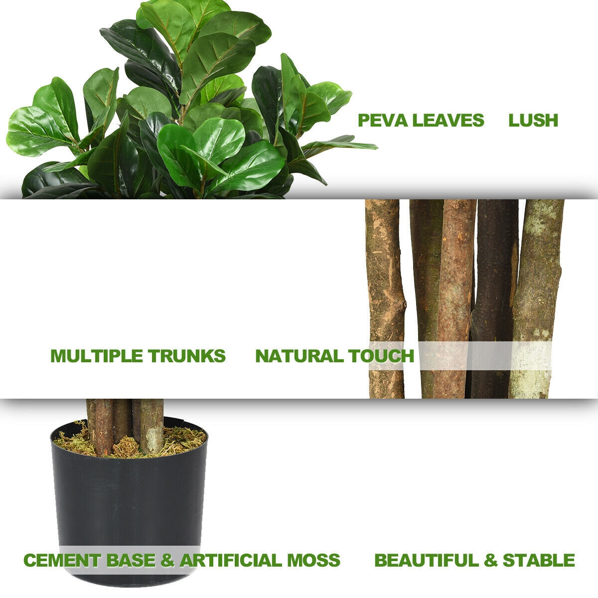 6 Foot Artificial Indoor/Outdoor Decorative Tree with Lush Greenery