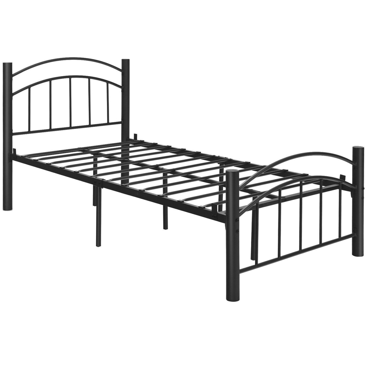 Elegant Platform Bed with Headboard and Footboard – Twin Size