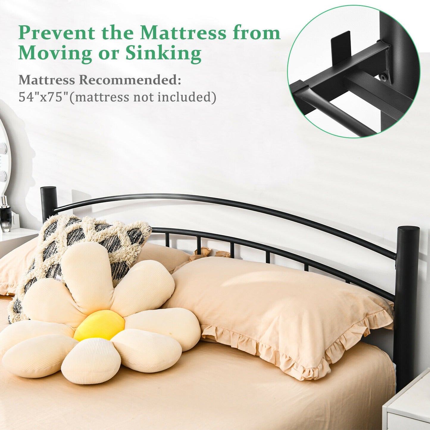 Elegant Platform Bed with Headboard and Footboard – Full Size