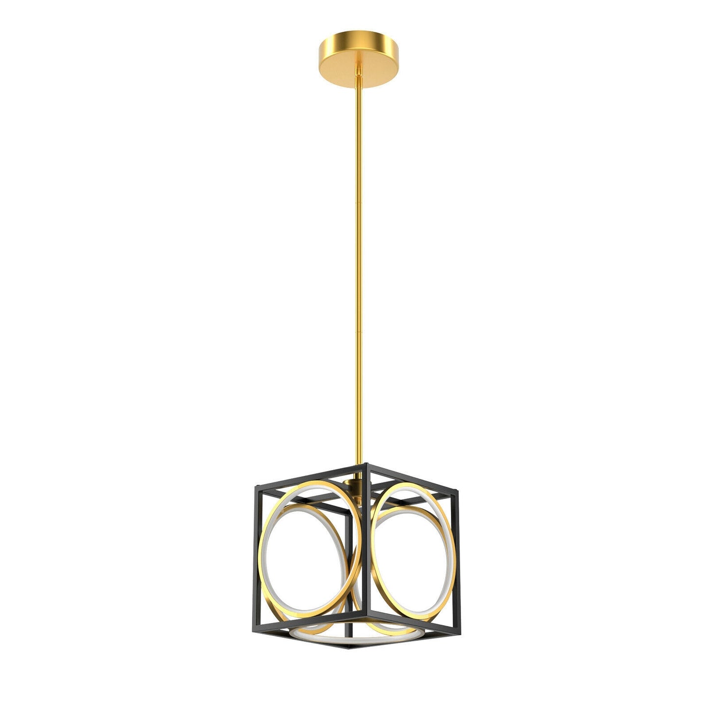 Stylish Modern LED Pendant Light with 42 Inch Adjustable Hanging Length - Golden