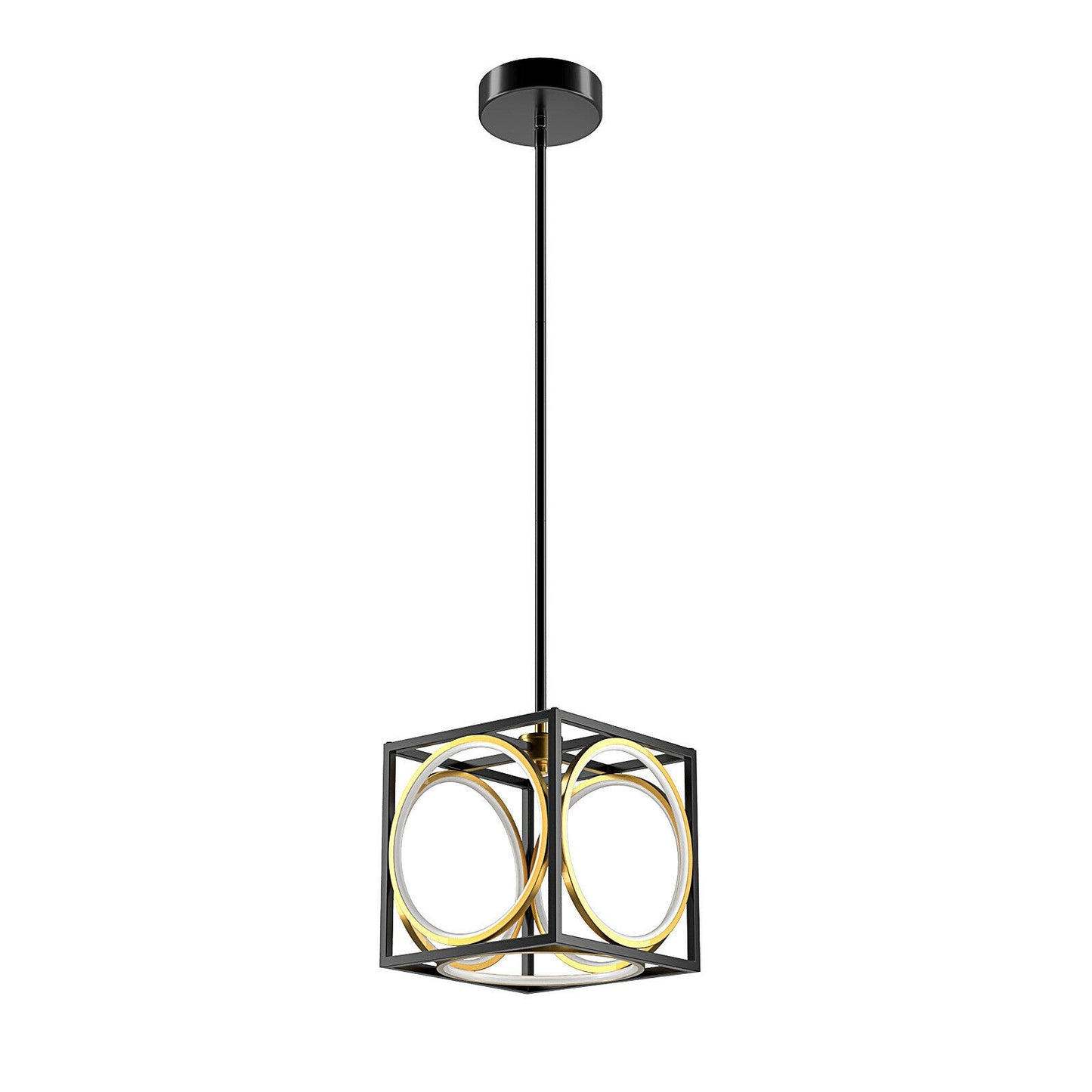 Stylish Modern LED Pendant Light with 42 Inch Adjustable Hanging Length - Black