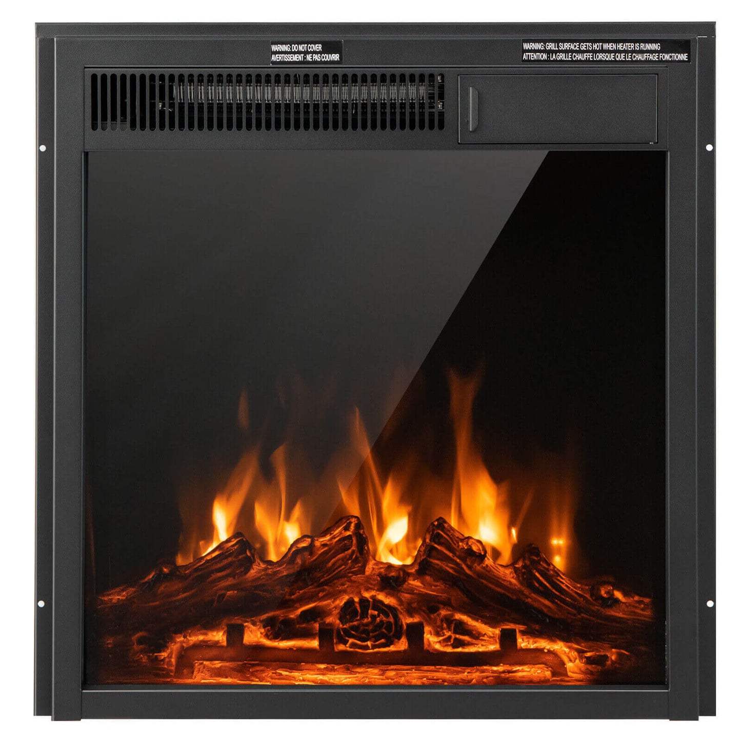 18/22.5 Inch Electric Fireplace Insert with Customizable 7 Level Flame Brightness