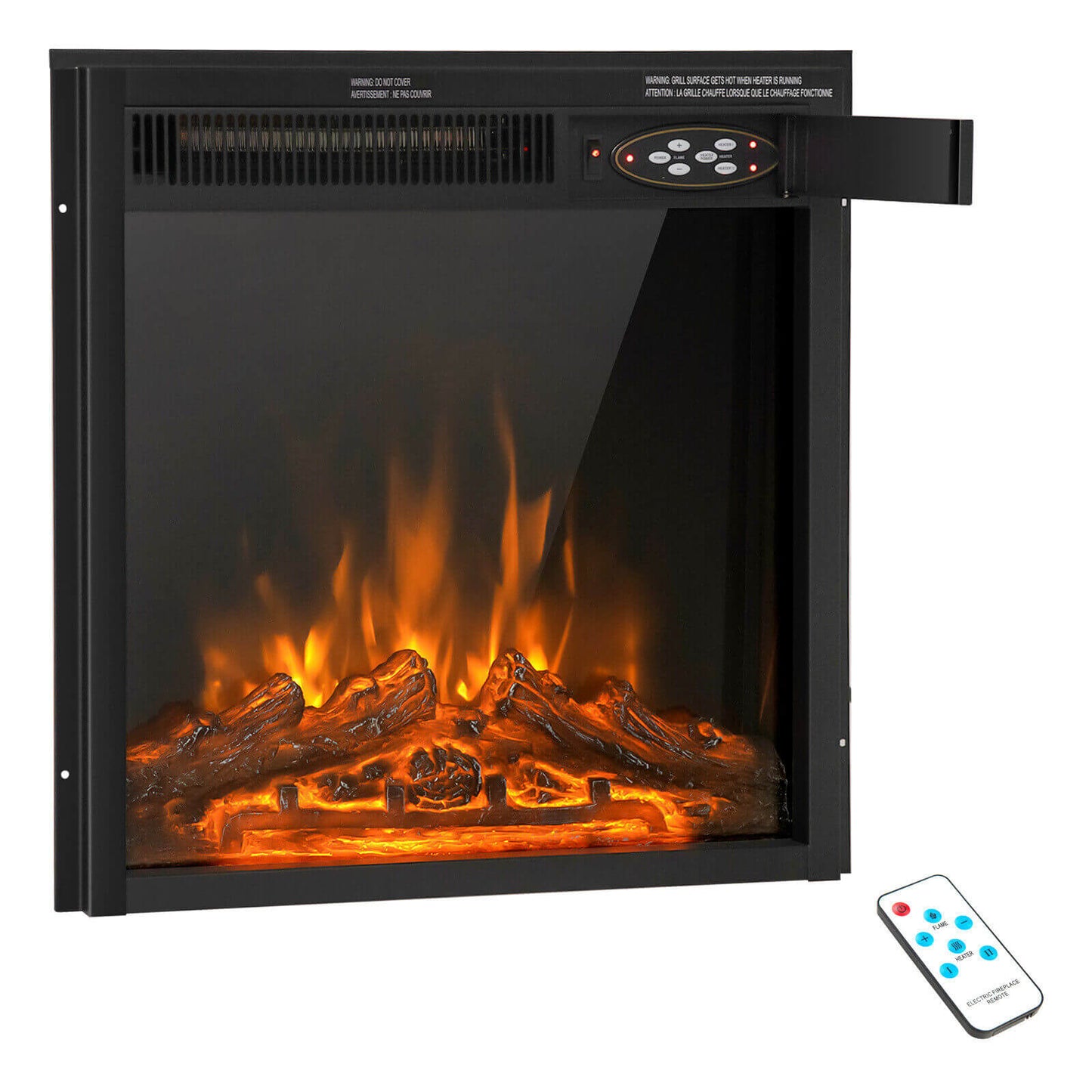18/22.5 Inch Electric Fireplace Insert with Customizable 7 Level Flame Brightness