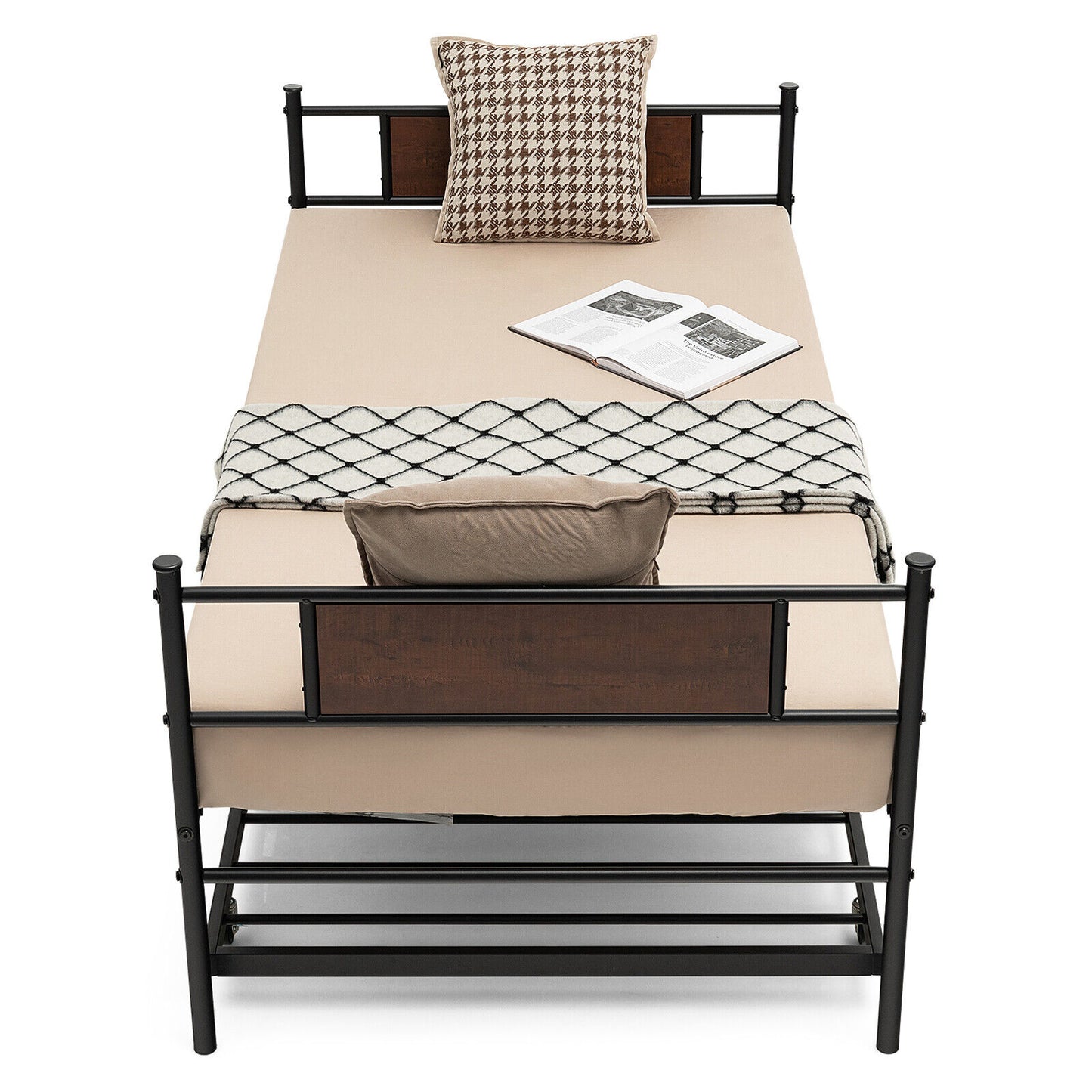 Modern Twin Size Daybed Frame with Pull-Out Trundle for Extra Sleeping Space