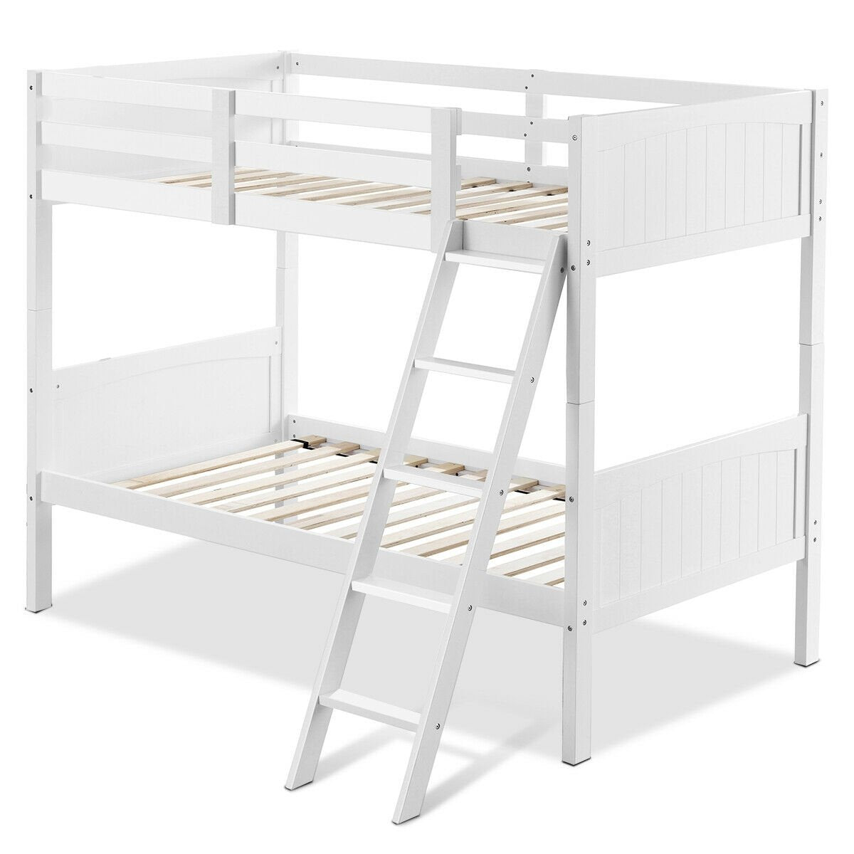 Convertible Twin Bunk Bed to 2 Individual Wooden Beds - White