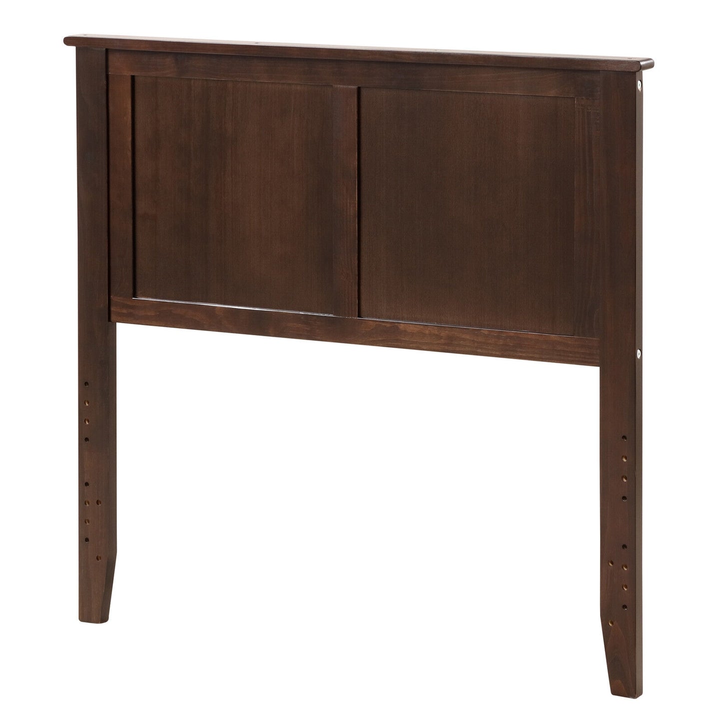 Elegant Solid Wood Twin Bed Headboard with Flat Panel Design - Brown