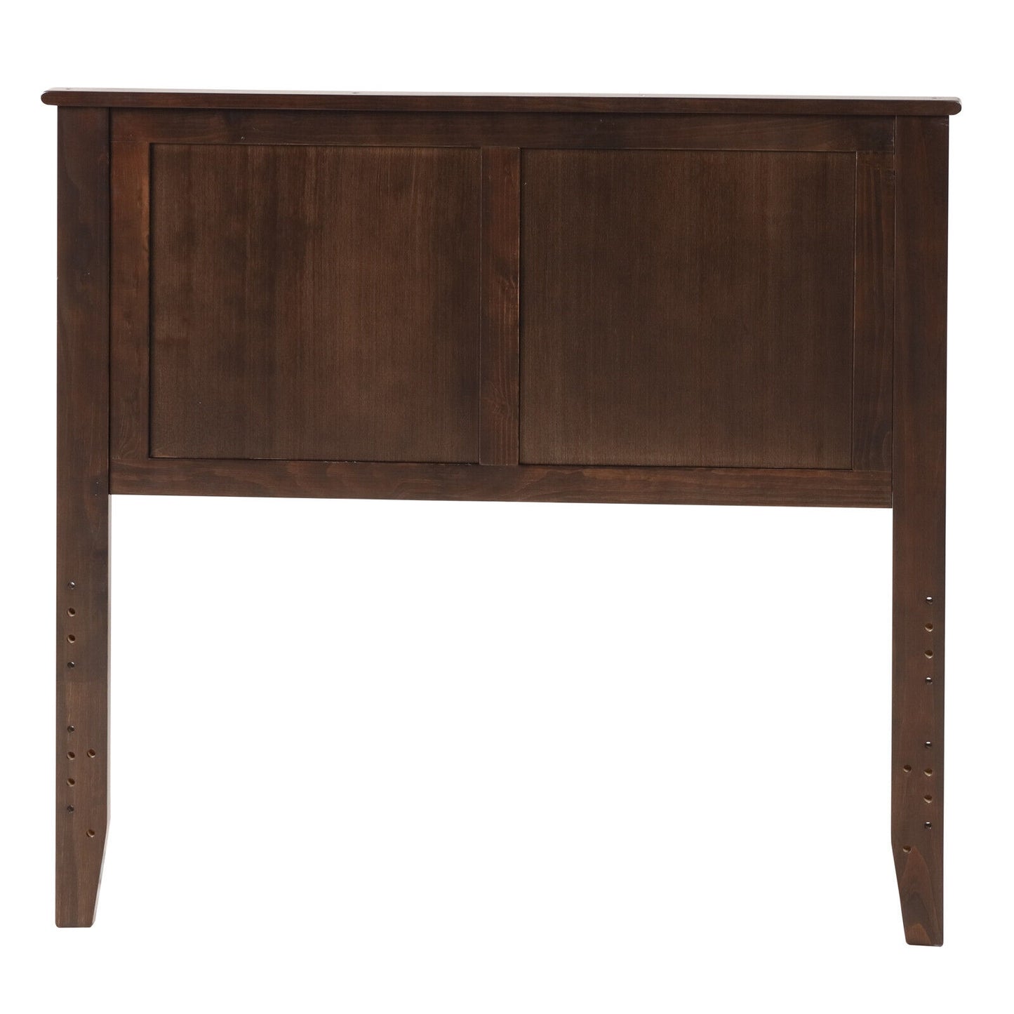 Elegant Solid Wood Twin Bed Headboard with Flat Panel Design - Brown