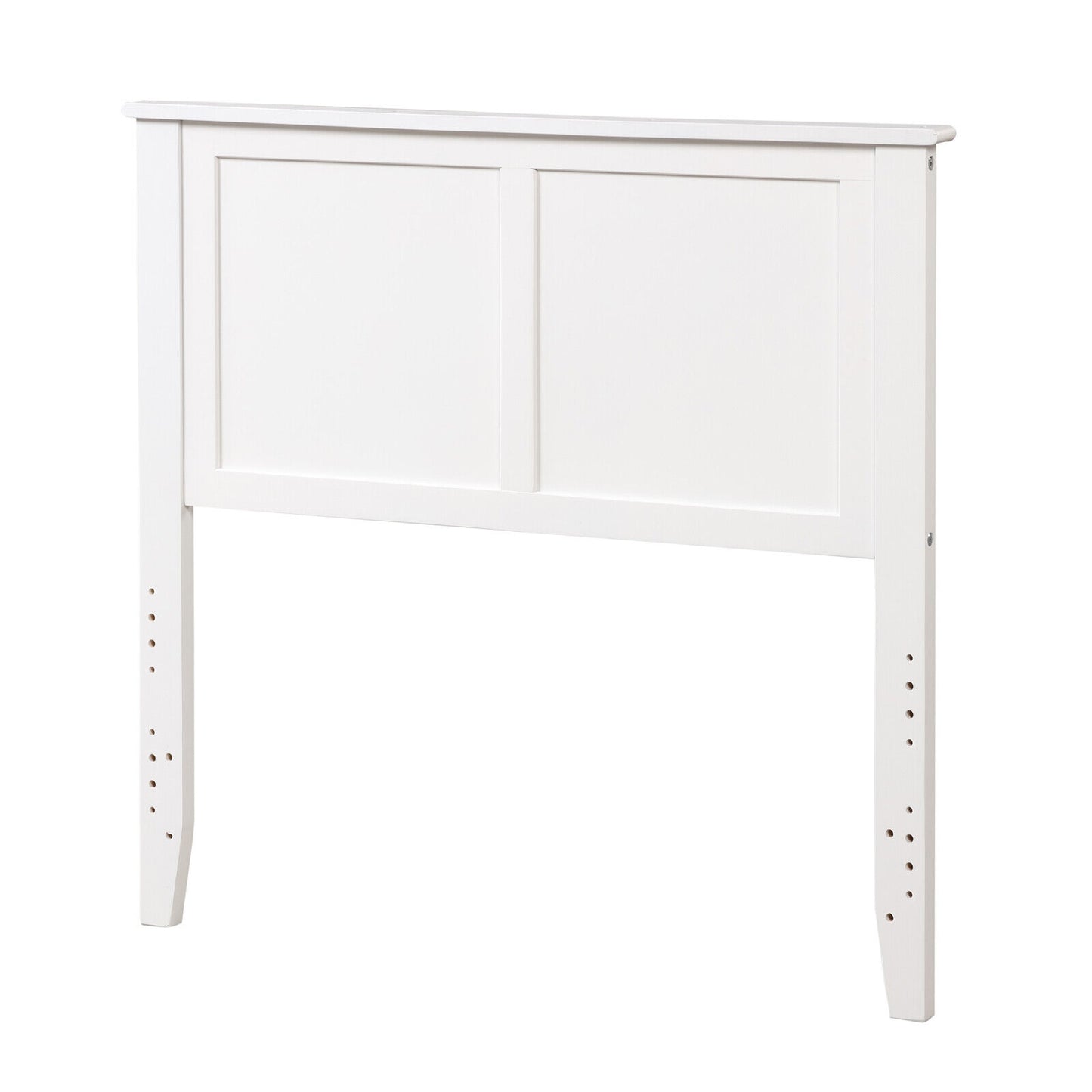 Elegant Solid Wood Twin Bed Headboard with Flat Panel Design - White