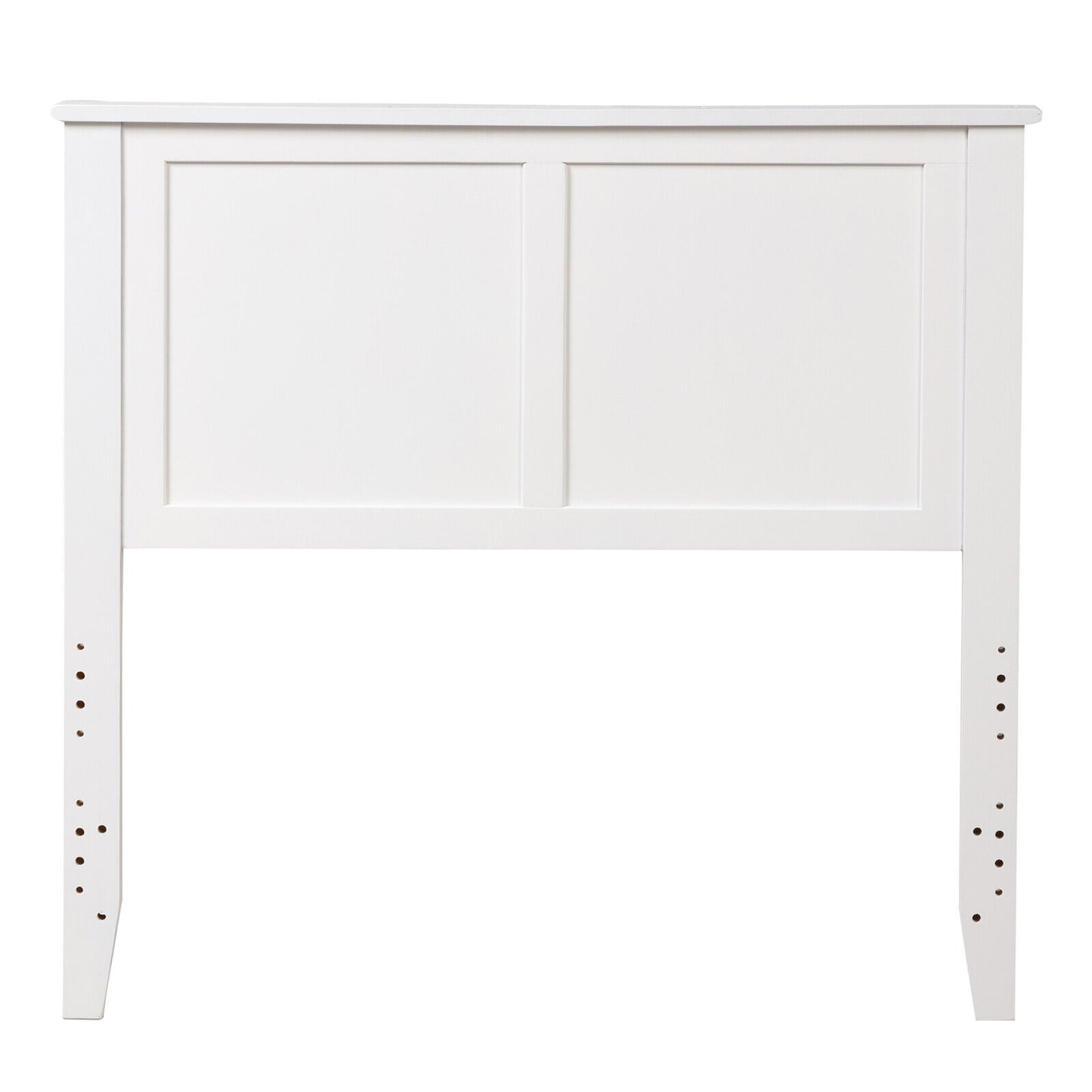 Elegant Solid Wood Twin Bed Headboard with Flat Panel Design - White