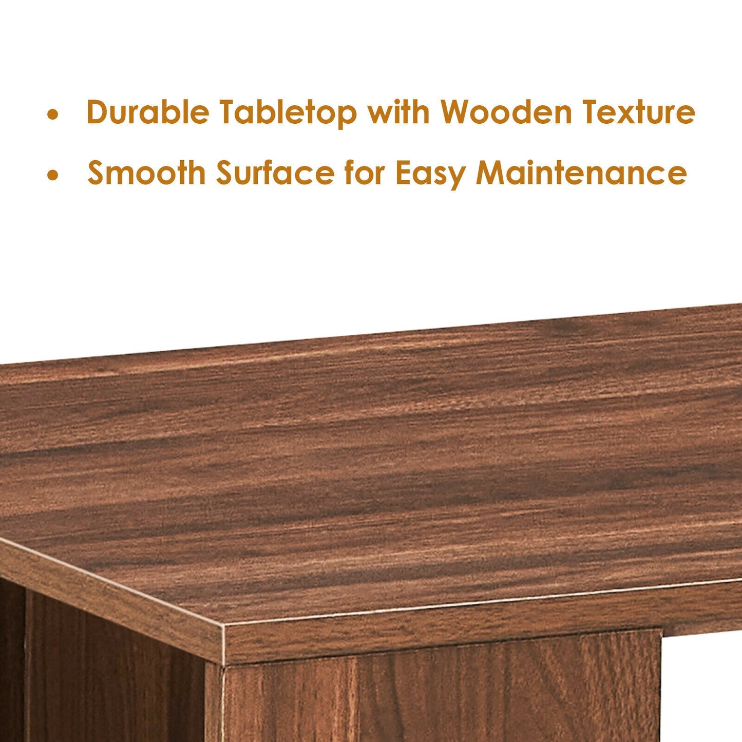 Coffee Table with Multiple Storage Shelves in Walnut Finish