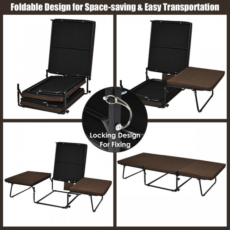 6 Position Adjustable Folding Guest Bed with Comfortable Mattress